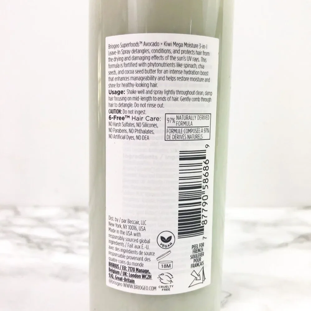 NEW Briogeo Avocado + Kiwi Mega Moisture Leave-in Conditioner Spray